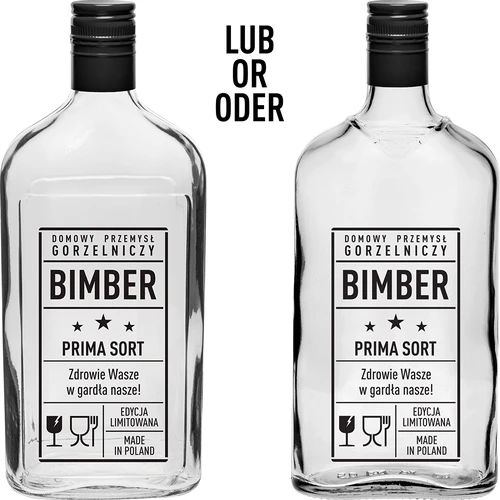 Плоска бутилка 500 мл с винтова капачка, с надпис „Bimber PRL“, 1 бр. - 2