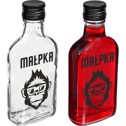 Плоска бутилка тип манерка 200 ml с винтова капачка, принт „Маймунка“, 1 бр. - 2