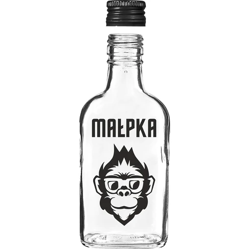 Плоска бутилка тип манерка 200 ml с винтова капачка, принт „Маймунка“, 1 бр. - 3