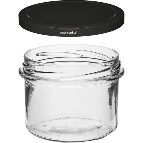 Прав буркан 235 ml (фи82) с черна капачка, 6 бр. - 3
