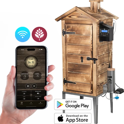 Пушилня с Wi‑Fi, 200 L – dragON WOOD 100IQ с електрически отоплителен модул и контролер, на дърва