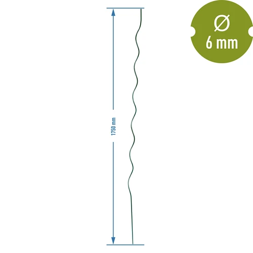 Спирален стоманен кол 1,75 m x 6 mm - 2