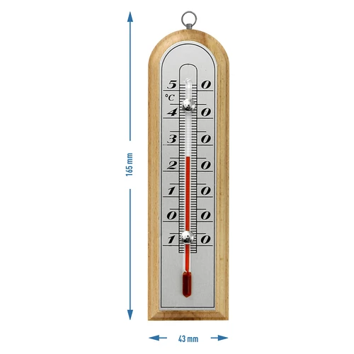 Стаен термометър със сребриста скала (-10°C до +50°C) 16 см микс - 3