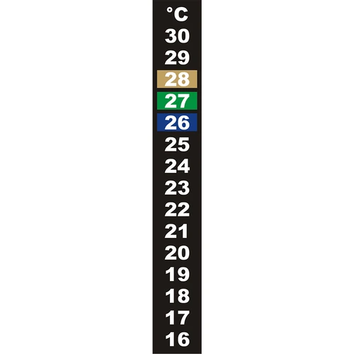 Течнокристален термометър (+16°C до +30°C) 13 см