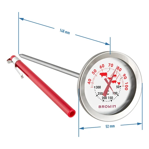Термометър с двойна скала (30°C до 100°C) / (50°C до 300°C) 13,0см - 3