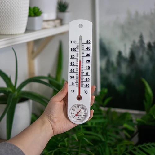 Универсален бял термометър с хигрометър (-20°C до +50°C) 25 см - 3