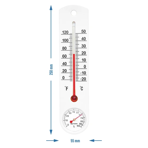 Универсален бял термометър с хигрометър (-20°C до +50°C) 25 см - 2
