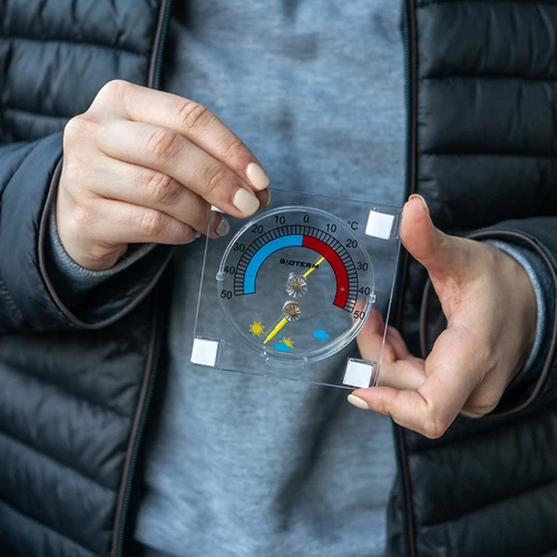 Универсален термометър с хигрометър, прозрачен, самозалепващ (-50°C до +50°C) - 5