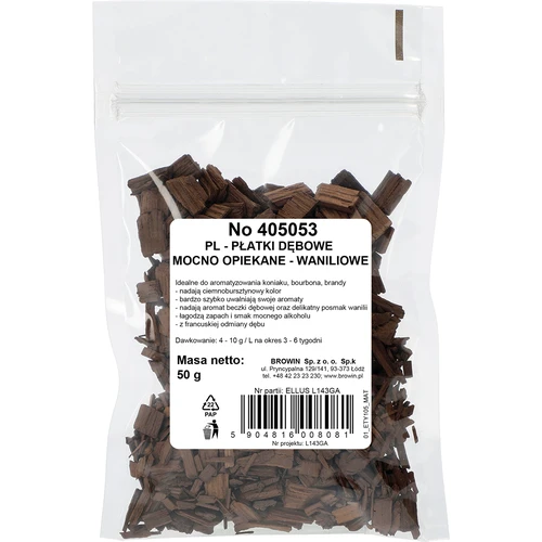 Ванилови дъбови люспи, силно изпечени, 50 g - 2