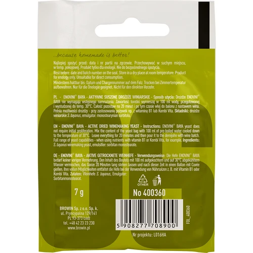 Винени дрожди Enovini® BAYA, 7 g - 2