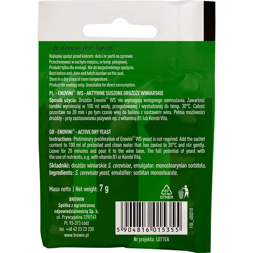 Винени дрожди Enovini® WS, 7 g - 2