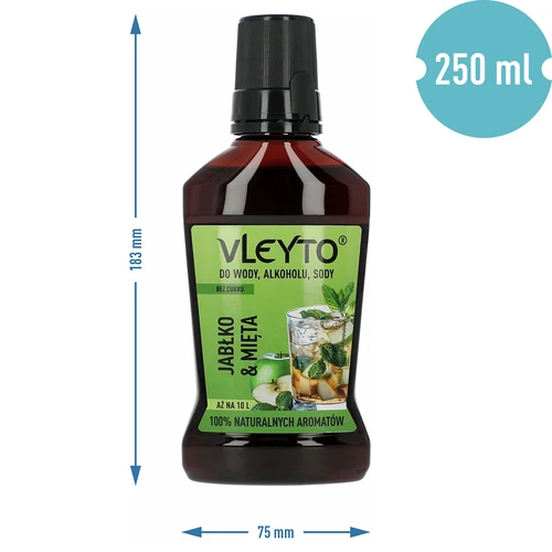 VLEYTO Мента & Ябълка – вкусова есенция с натурални аромати, 250 мл - 5
