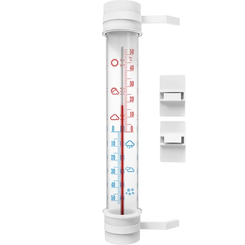 Външен термометър, бял (-50°C до +50°C) 27 см