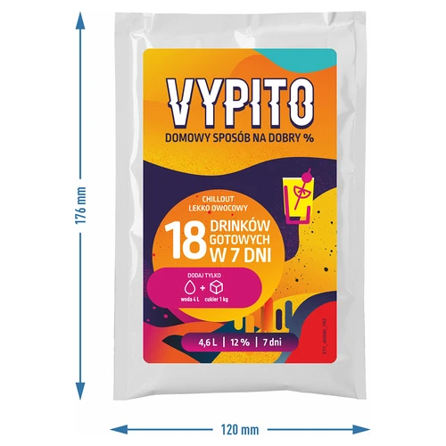 VYPITO 12%, саше за 18 коктейла - Chillout леко плодов, 126 г - 4