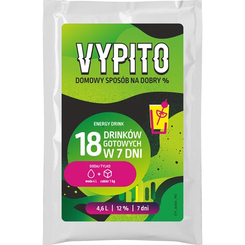 VYPITO 12%, саше за 18 коктейла - Енергийна напитка, 126 г