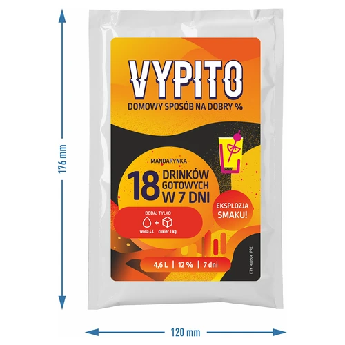 VYPITO 12%, саше за 18 коктейла - Мандарина, 126 г - 4