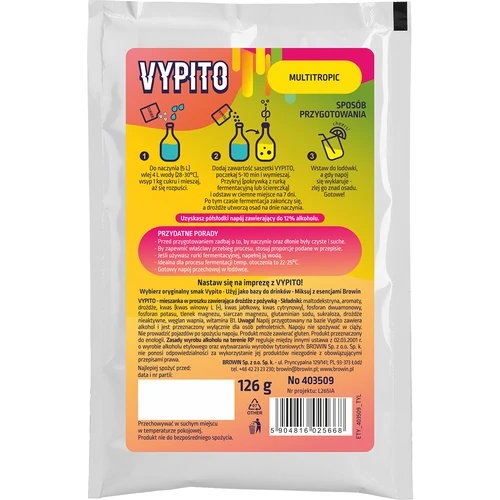 VYPITO 12%, саше за 18 коктейла – Multitropic, 126 г - 2