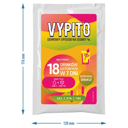 VYPITO 12%, саше за 18 коктейла – Multitropic, 126 г - 4