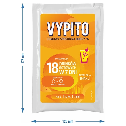VYPITO 12%, саше за 18 коктейла - Портокал, 126g - 4