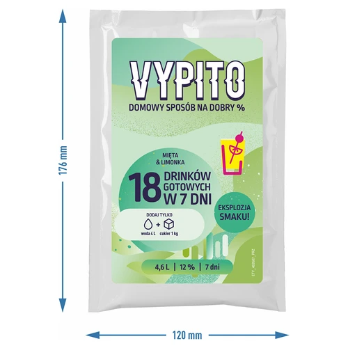 VYPITO 12%, саше за 18 напитки – Мента-Лайм, 126 г - 4