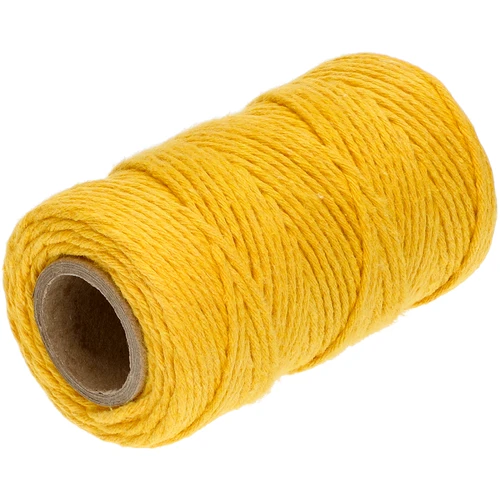 Жълт памучен шнур 2 mm/55 m/100 g - 2