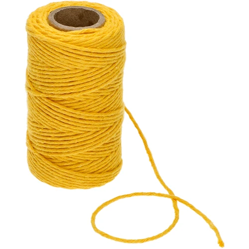 Жълт памучен шнур 2 mm/55 m/100 g - 3